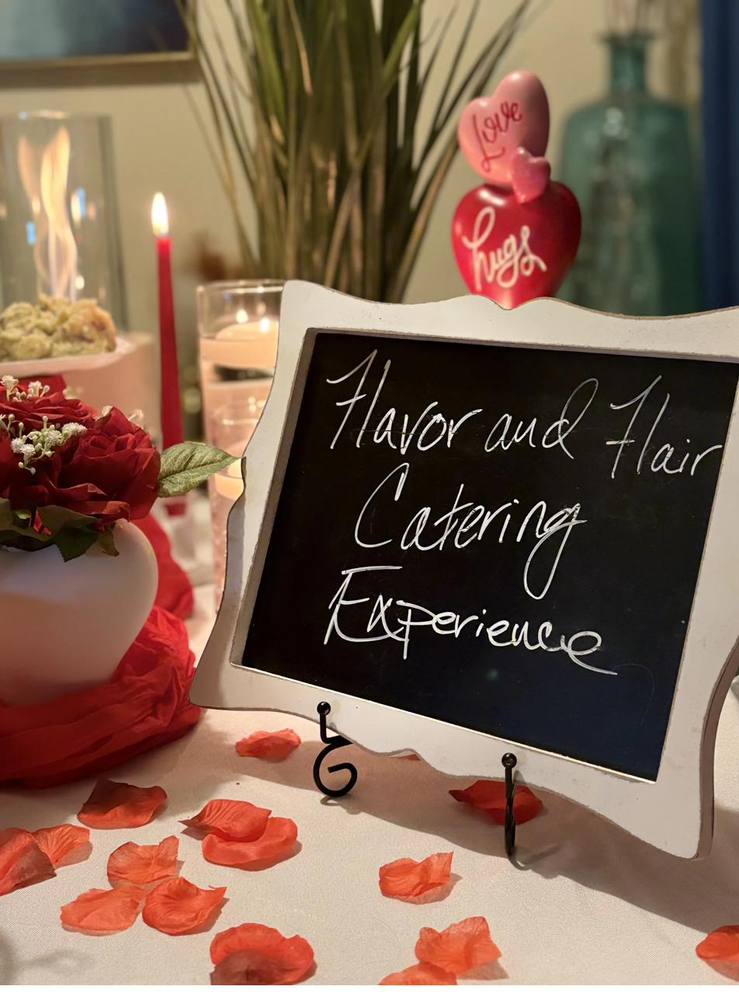 Flavor and Flair Catering Experience Sign Flavor and Flair Catering Experience branding display