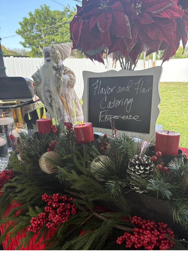 Holiday Event Catering Flavor and Flair Catering holiday event catering spread with festive seasonal food display
