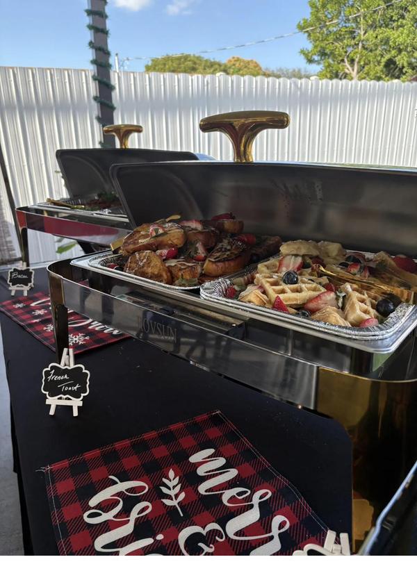 Holiday Buffet Setup Flavor and Flair Catering holiday buffet setup with seasonal Southern comfort dishes